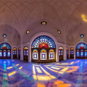 Chane-ye Tabatabayi historisches Bürgerhaus farbiges Glas Oasenstadt Kaschan Provinz Isfahan Iran .